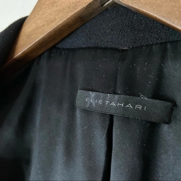 ELIE TAHARI Virgin Wool Leather Blazer Double Breasted Fall Jacket Size Small - Picture 6 of 14